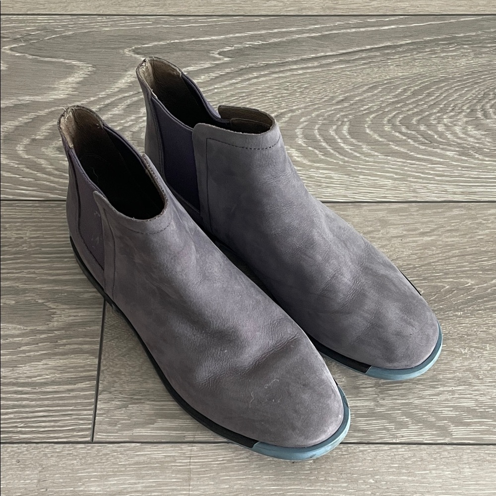 Camper Gray Ankle Boots with Blue Accents
